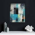 thumbnail image 4 of Nawypu Abstract Canvas Wall Art Turquoise Decor for Bedroom Bathroom,Teal Grey Picture Print Painting Artwork for Living Room,Kitchen,Stretched and Framed, 4 of 4