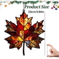 thumbnail image 3 of 2D Acrylic Maple Leaf Suncatcher Tree Ornaments,Stained Glass Maple Leaf Style Waterproof Fall Decoration ,Faux Stained Glass Maple Leaf Suncatcher Ornament for Thanksgiving Autumn Home Wall Decor, 3 of 5