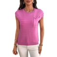 thumbnail image 2 of Short Sleeve Sweater for Women 2025 Casual Sweater Vest Cotton Knit Pullover Tank Tops Spring Summer Outfits Rose Red S, 2 of 9