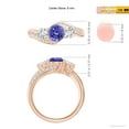 thumbnail image 4 of ANGARA Natural Tanzanite and Diamond Three Stone Bypass Engagement Ring in 14K Rose Gold for Women (Size-6mm) | December Birthstone, Anniversary, Jewelry Gift for Women | Natural Tanzanite Ring, 4 of 8