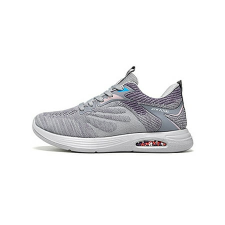 

Tenmix Women Sneakers Low Top Trainers Lace Up Running Shoes Athletic Walking Shoe Gym Breathable Non-Slip Gray 5.5