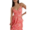 thumbnail image 3 of Lucakuins - Vestido largo para mujer, con estampado floral, cuello en V, con volantes escalonados, sin mangas, camisola para ropa de calle Lucakuins moda, 3 of 5