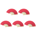 thumbnail image 1 of Abanico Mano Plegable Bolsillo Papel Bambú DIY para Fiesta Boda (brillante) Rojo, 1 of 5