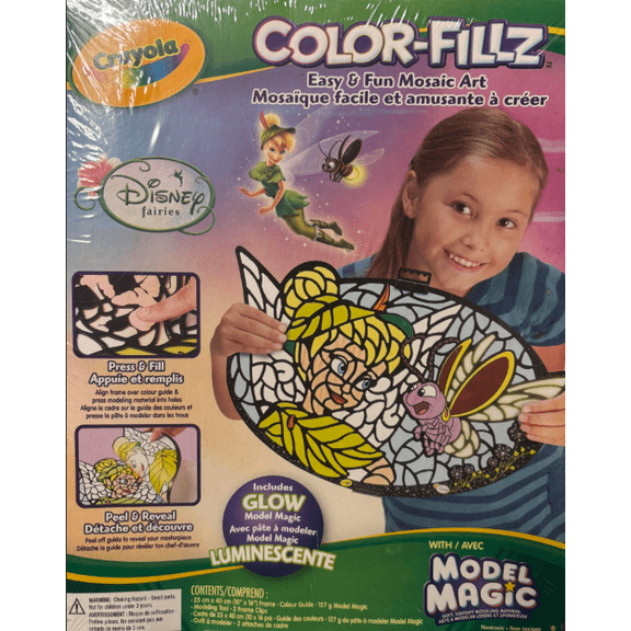 Crayola - Disney Fairies, Color-Fillz Mosaic Art Set, Includes Glow Model Magic Crafting Clay