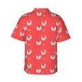 thumbnail image 3 of Picia Cartoon Rooster Gentle Cotton Regular Fit Short Sleeve Casual Hawaiian Shirt for Men-X-Large, 3 of 9