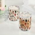 thumbnail image 2 of Yayeee 2 Pack Qtip Holder Bathroom Cotton Swab Canister with Lid Clear Dispenser Set, Christmas Cups, 2 of 6