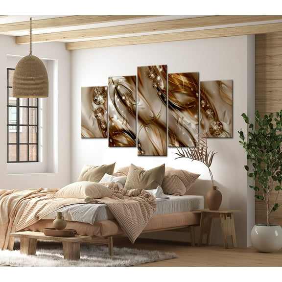 Tiptophomedecor Glamour Canvas Wall Art - Brown Tide - Stretched & Framed Ready To Hang Art