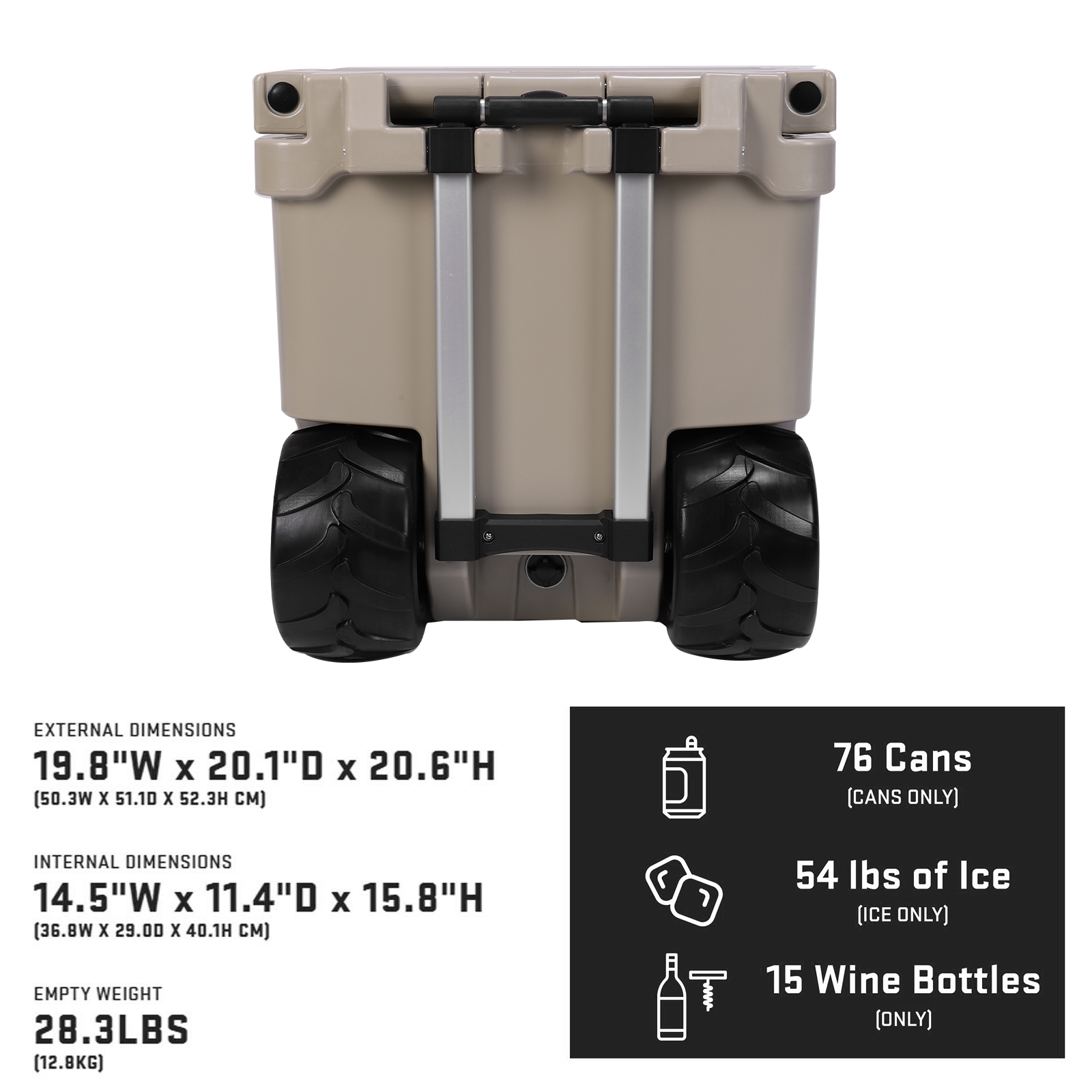 Qiyester Insulated Cooler Portable Hard Sided Ice Chest Lunch Box Anti-Slip with Pull Handle Wheels for Beach, Drink, Beverage, Camping, Picnic, Fishing, Boat, Barbecue (5L)
