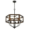 thumbnail image 4 of Home Bedroom 60W X 6 Renton Hexagon Rubber Wood, Metal Chandelier, 4 of 5