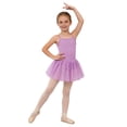 thumbnail image 2 of ZHOGXU Kids Girls Ballet Dress Sleeveless Solid Color Spaghetti Strap Sparkly Sequins Comfortable Breathable Mesh Dance Dress For Training,Purple,9-10 Years, 2 of 9
