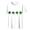 thumbnail image 2 of Uootdi T-Shirts à Manches Courtes pour Femmes Col Rond Imprimé Trèfle Usé Hauts Doux Tenue de Fête Cadeau, 2 of 7