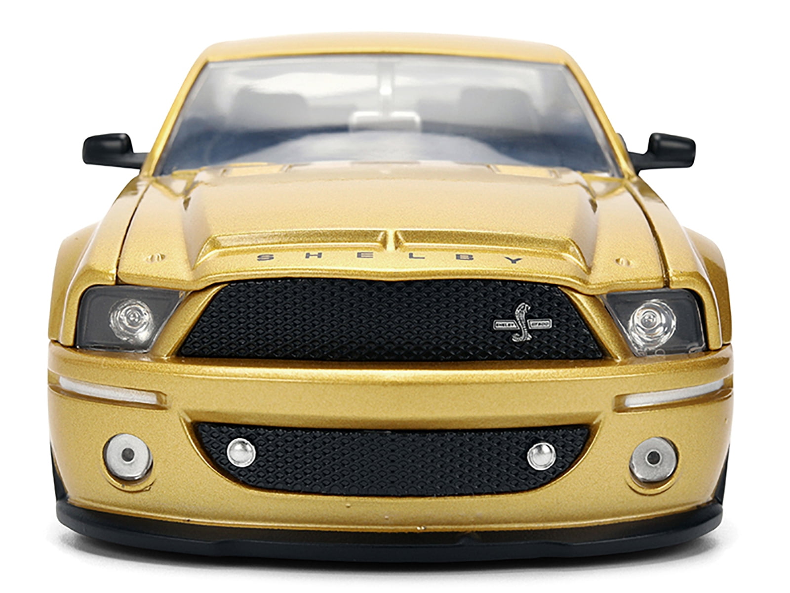 2008 Ford Shelby Mustang GT-500KR Gold Metallic and Black with Graphics "Bigtime Muscle" Series 1/24 Die Cast Model Car by Jada