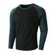 thumbnail image 4 of Zylanna Mens Raglan Long Sleeve Tees, Stretchy Classic Raglan Sleeve Crewneck Regular Fit Casual Layering Shirts for Men Black, 4 of 9