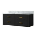 thumbnail image 3 of Black Bathroom Vanity 48" W X 22" D - Marble Counter, Solid Wood Body, Soft Close Doors, Fully Assembled Cabinet With Exceptional Quality Located, 3 of 3