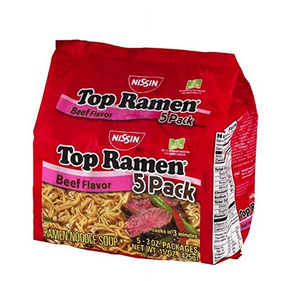 Nissin Top Ramen Beef Flavor - 5 CT