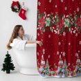 thumbnail image 5 of Christmas Shower Curtains Poinsettia Flower Xmas Gnomes Bath Curtain Xmas Trees Snowflake Waterproof Seasonal Bathroom Shower Curtain Set with Hooks Decoration 72 x 84 Inches, 5 of 8