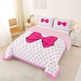 thumbnail image 2 of Erosebridal Kawaii Bow Queen Comforter Set 3pcs for Teens,Kids Girls Cartoon Polka Dots Bedding Comforter Set,Pink Reversible,Microfiber Bedroom Decor, 2 of 6