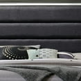 thumbnail image 3 of High Profile Panel Eastern King Bed with Fabric Padded Headboard, Gray, 3 of 5