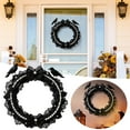 thumbnail image 2 of Gothic Wreath for All Seasons, Halloween Wreath with Pearls Bows Crows, Black Lace Wreaths for Christmas Front Door Garden Wall Home Decor, 2 of 5
