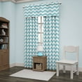 thumbnail image 2 of Eclipse Thermaback Blackout Wavy Chevron Rod Pocket Single Curtain Panel, Blue, 42x63, 2 of 3