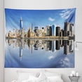 thumbnail image 1 of New York Tapestry, Manhattan Island Silhouette with Skyscrapers Towers Famous Island, Fabric Wall Hanging Decor for Bedroom Living Room Dorm, 5 Sizes, Multicolor, by Ambesonne, 1 of 1