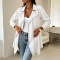 thumbnail image 6 of WAGUTH Women's Open Front Denim Jacket Lapel Long Sleeve Asymmetrical Hem Lightweight Jean Coat with Side Pockets for Casual Daily Wear, 6 of 6