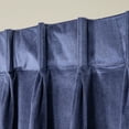 thumbnail image 5 of TOWN & COUNTRY LUXE Velour Solid Heavyweight Indoor Curtains, Light Filtering Opacity, Triple Pinch Pleat Top, Plush Velvet, 2-Pack Set, 27"x84", Navy, 5 of 11