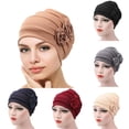 thumbnail image 1 of MesaSe Foulard Chimio Cancer Chapeau Bonnet Turban en Coton Chiffon pour Femmes Extensible Fleur Musulman, 1 of 3