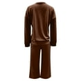 thumbnail image 4 of Ltctricy Sweatsuits for Women Long Sleeve Mock Neck Pullover Sweatshirt Wide Leg Pants Matching Lounge Sets 2 Piece Tracksuits(Coffee,X-Large), 4 of 5
