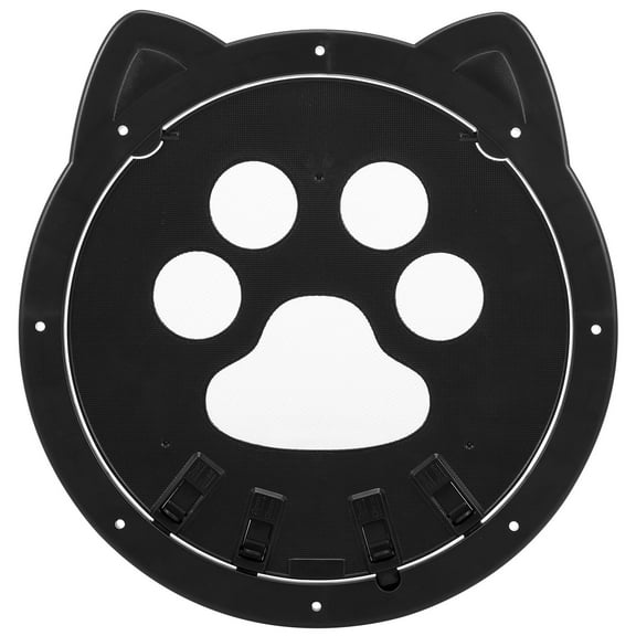 Cat Door for Screen Door Pet Screen Door with Lockable Magnetic Flap 4 Ways Locking Interior Doggy Door Cute Cat Paw Shape Pet Door for Cats Dogs Up to 22Lbs