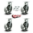 thumbnail image 2 of 12 Inch Heavy Duty Semi Steel Cast Iron Caster Set with Swivel Locks Set of 4, 2 of 2