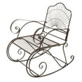 thumbnail image 4 of UBesGoo Iron Art Single Rocking Chair, Retro Coffee Color Hollowed Patio, 4 of 12