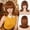 Auburn Brown, variant on Phocas Pink Straight Wig for Women 22 Inch Long Synthetic Hair with Bangs for Halloween Cosplay Party