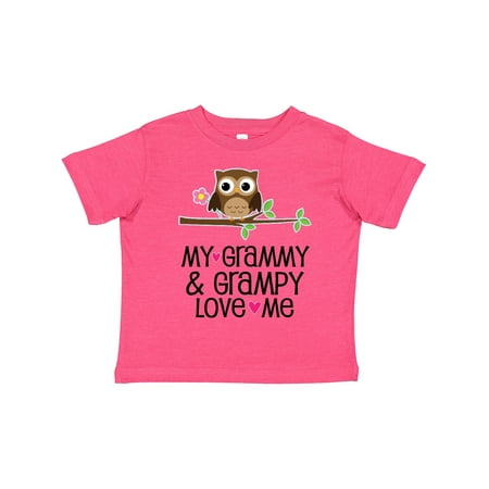

Inktastic Grammy and Grampy Love Me Owl Gift Toddler Toddler Girl T-Shirt