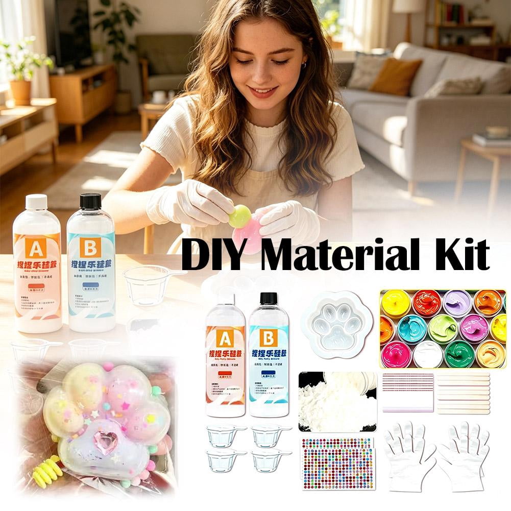 DIY Squishies Kit-Create Anxiety Relief Toys, Handmade Squishies Stress Balls, Self-Care Gifts for Women, Crunchy Relaxing