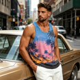 thumbnail image 3 of Hawaiian Palm Tree Graphic Tank Tops for Men Summer Cut Off Workout Sleeveless Shirts Big and Tall Beach Vacation Tops Casual Crewneck Tanks, 3 of 4