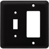 Brainerd 64371 Stamped Steel Round Single Toggle Switch/Decorator Wall Plate / Switch Plate / Cover, Flat Black