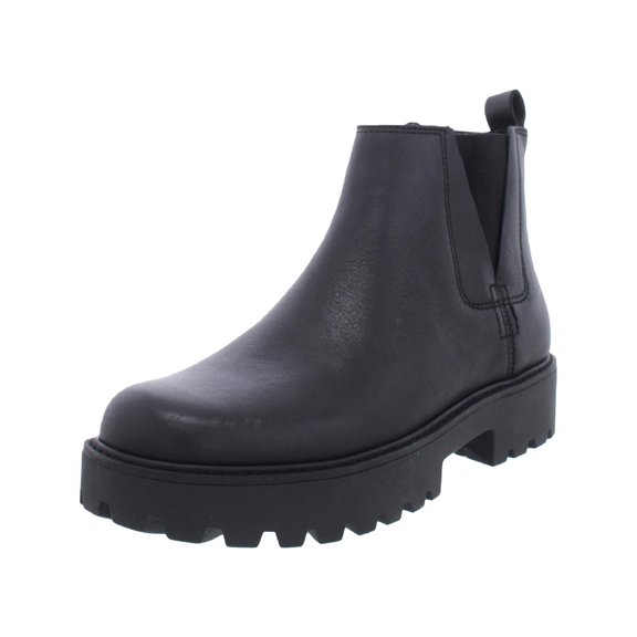 ZODIAC Womens Black Goring Shiloh Round Toe Block Heel Zip-Up Leather Chelsea 7.5 M