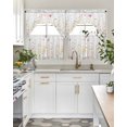 thumbnail image 4 of Spring Wildflowers Swag Kitchen Curtains Sets for Windows 24 Inch Length, Pastoral Rustic Farmhouse Botanical Short Window Curtain Panels Swags Valances and Tiers 3 Piece Set for Cafe/Dining Room, 4 of 5
