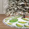 thumbnail image 3 of Christmas Tree Skirt, Cute Durian Mint Green Christmas Tree Decorations Indoor, Tree Skirts Mat With Tassel Trim for Halloween New Year Holiday Christmas Party Decor 36 Inches, 3 of 7