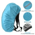 thumbnail image 3 of Cubierta de mochila impermeable Uxcell de 65-75L con correa reflectante vertical, XL, azul claro, 3 of 5