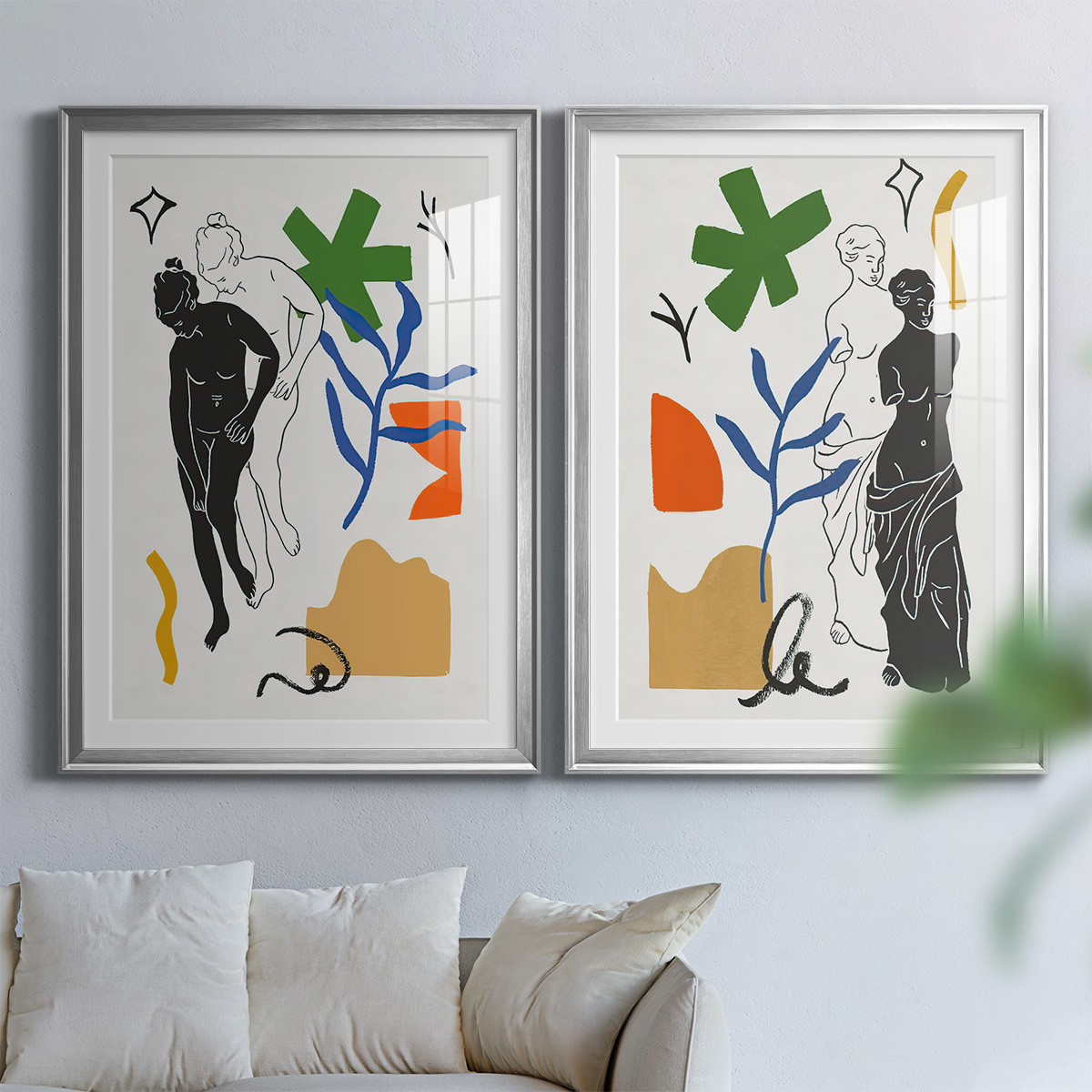 Wexford Home Starry Venus III Premium Framed Print, 22.5" x 30.5" - Ready to Hang, Silver (Set of 2)