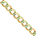 thumbnail image 2 of 10K Solid Yellow Gold 5.25mm Curb Link Chain Necklace, 2 of 4