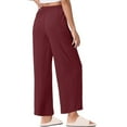 thumbnail image 4 of Liquidation de Pantalons pour Femmes! Pantalons en Lin à Rayures pour Femmes, Décontractés, à Jambe Grand, Pantalons Raccourcis, Coton et Lin, Taille Élastique, Légers, Pantalons d'Été, 4 of 7