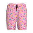 thumbnail image 4 of Fotbe Pink Donut Pajama Shorts for Men, Men's Pajama Bottoms, Sleepwear,Short Pajama Pants-XX-Large, 4 of 9