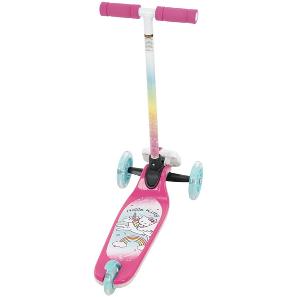 Hello Kitty 3-Wheel Pink Kick Scooter for Indoor Playgrounds