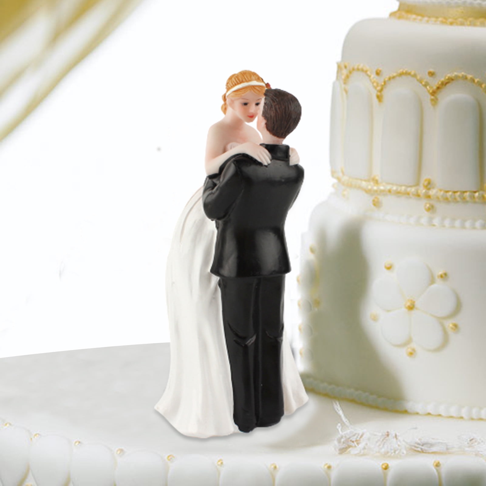 Mini Bride Groom Figurine Cake Cup Cake Topper Party Favor Wedding Anniversary 