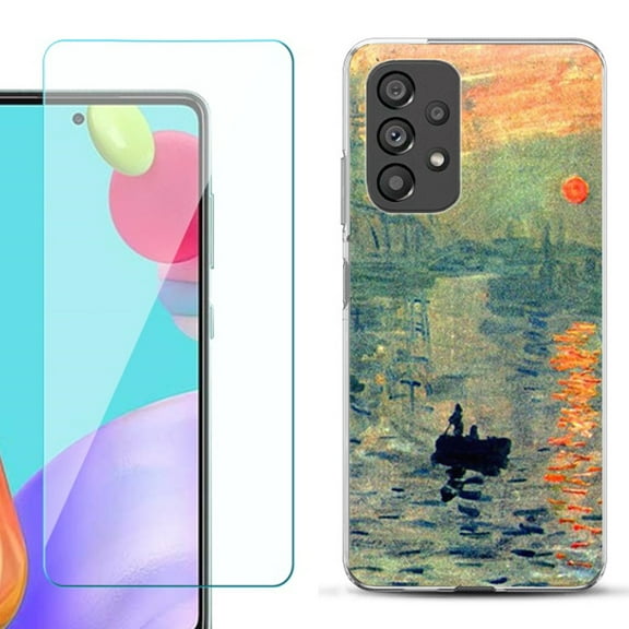 Slim-Fit Fashion Phone Case for Samsung Galaxy A53 5G, with Tempered Glass Screen Protector, by OneToughShield ® - Sunrise Impression