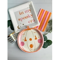 Pink Pumpkin Halloween Party Plates: Spooky Era Decorations, Set of 8
