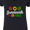 thumbnail image 4 of Inktastic Juneteenth 6-19-1865 with Flowers Women's V-Neck T-Shirt, 4 of 5